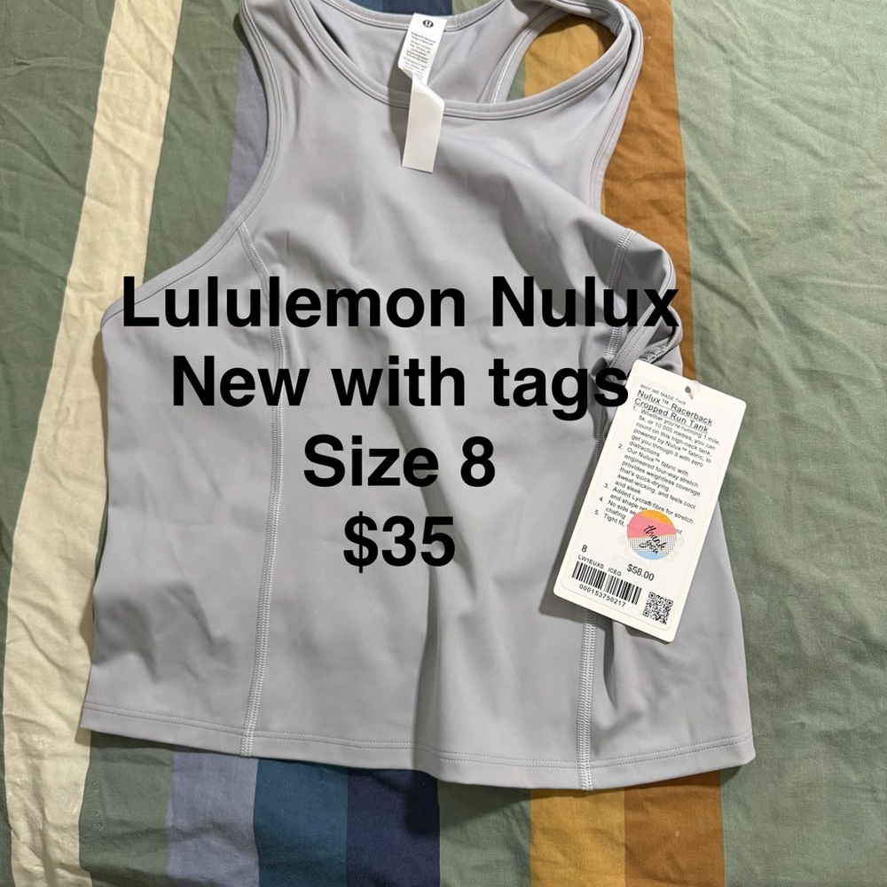 Lululemon Athletica Light Gray Nulux Tank Top